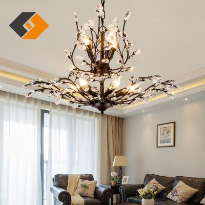 China Retro Chandelier European American Crystals Christmas Castle Mansion Candle Hanging Restaurant Bronze Vintage Light Chandelier For Hotel for sale