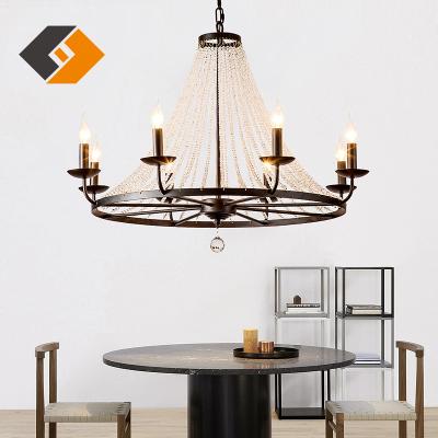 China E14 Candle Chandeliers European Hot Russian Crystal Beads Chain Modern Hanging Church Lamp Chandelier Lamp For Indoor Lighting for sale