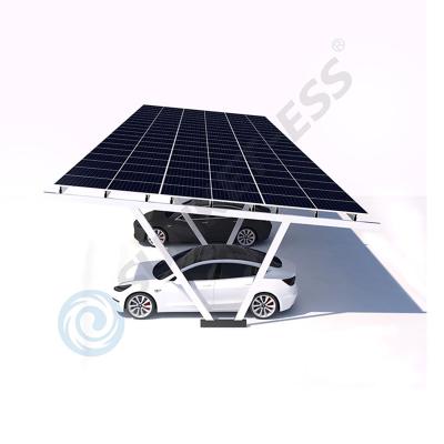 China Solar Power System SUNKET solar panel car parking lot v-type rack solar photovoltaic parking lot for sale