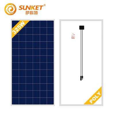 China 6063 Aluminum And Stainless Steel Top China Sunket Cheapest For Grid On / Off Hot Selling Cells 325w A Grade Poly Solar Panel for sale