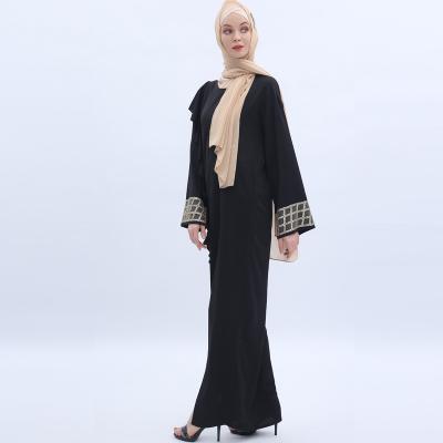 China High Quality Polyester + Sequins Fabric Wholesale Solid Color Hot Selling Soft And Elegant Women Islamic Clothing Long Robe Muslim Dress for sale