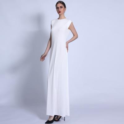 China Wholesale Latest Clothing Summer Sleeveless White Fiber Dresses Simple Casual High Quality Micro Elegant Dresses For Elegant Woman for sale