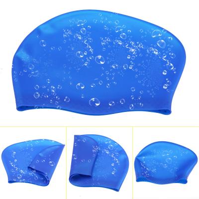 China Women Women Long Hair Cap Style Swim Cap For Girls 100% Silicone Swim Cap for sale