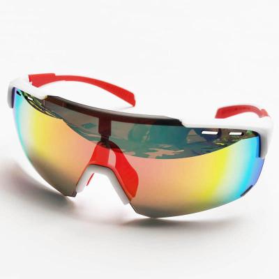 China 2021 New Fashionable Oversized UV400 Wrap Glass Outdoor Sports Reflective Recycling Sunglasses for sale