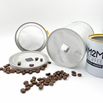 China Customized Food Grade Peel Lids With CO2-Release Valve For Fresh-Roasted Coffee Bean Storage Canister for sale