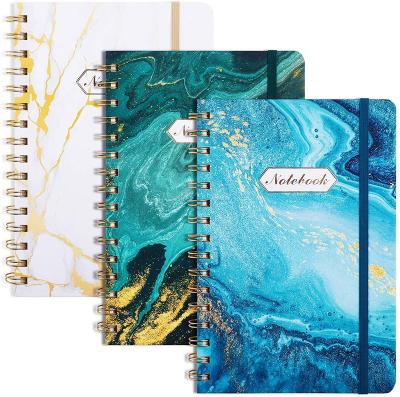 China 2022 Spiral Notebook A5 Colorful Marble Pattern Back Notebook Journal for sale