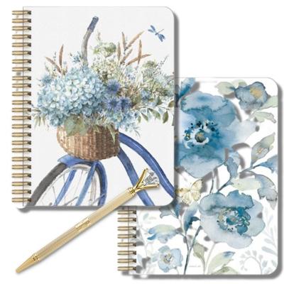 China 2022 Spiral Notebook Pretty Neat Lined Journals for Women with Gold Diamond Pen for sale