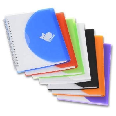 China 2022 PP Plastic Cover A5 Spiral Notebook with Pen for sale