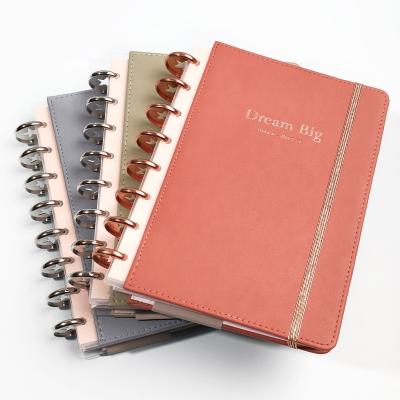 China Custom 2023 Durable Printing Cute Vintage Happy Diary Organizer PU Leather Tied Diary Spiral Notebook A5 Planner for sale