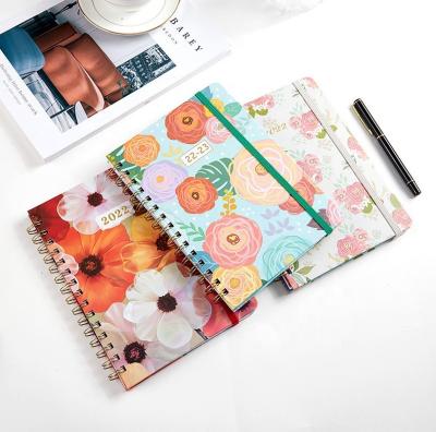 China 2022 Durable Stationery Diary Agenda Planner Notebook Spiral Elastic for sale