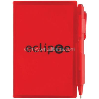 China Hard Plastic Cover Convenient Clear Vision Mini Notebook Jotter Pad With Pen for sale