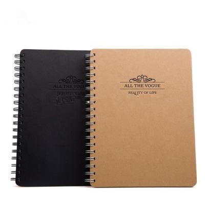 China 100% Eco-friendly Recycled Brown Plain Kraft Paper Spiral Notebook Sketchbooks With Blank Pages for sale