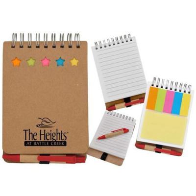 China Convenient Eco Friendly Mini Journal Spiral Notebook with Sticky Notes and Pen for sale