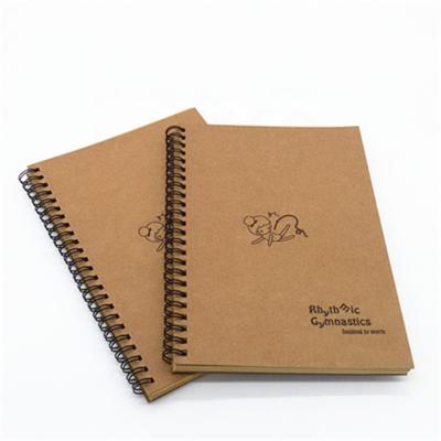 China 2022 Bulk Cheap Recycled Spiral Plain Kraft Paper White Brown Pages A5 Spiral Notebook for sale