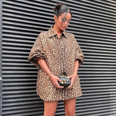 China Sandtree X21TP407 Leopard Print Graphic Women's Streetwear T-shirt New Arrivals Oversize Casual QUICK DRY Shirt 2021 for sale