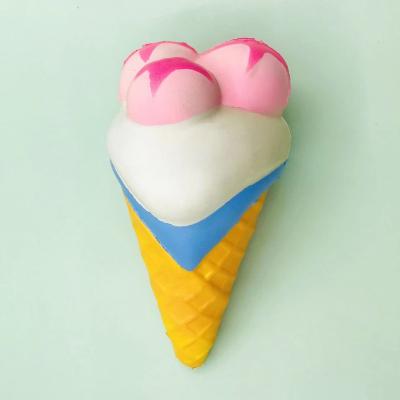 China Slow Rising Toys Custom Toy Factory Direct Sale Stress Decompression Logo Soft Simulation PU Anti Ice Cream Cute Foam Ball Slow Rising Toys for sale