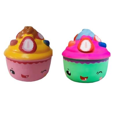 China Factory Sale PU Material Foam Strawberry Ice Cream Stress Reliever Hot Squishy Toys Eco-friendly Toy Slow Rising Stress Ball for sale