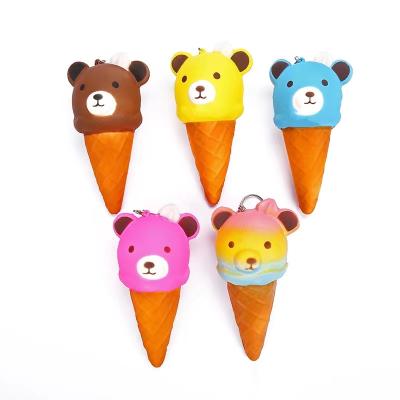 China Worry Relife Factory PU Anti Stress Bling Bear Rainbow Foam Ice Cream Wholesale Rilakkuma Toys Squeeze Ball for sale