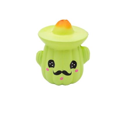 China Relieve Stress Toy Slow Rising PU Foam Green Plant Anti Squeeze Toy OEM Wholesale Toy for sale