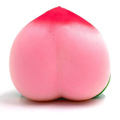 China Worry Relife Factory Wholesale PU Foam Big Peach Squishy Fruit Toys Stress Balls Wiggle Toys for sale