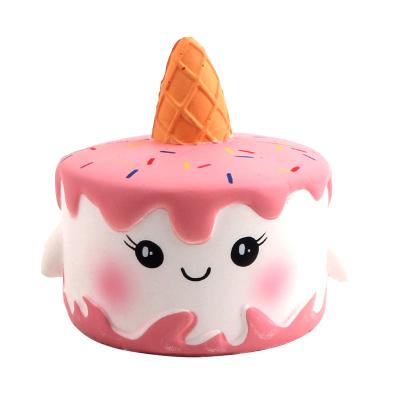 China Relieve Toy Factory Hot Selling Squishy Unicorn Slow Rising Cake Strain Stress Reliever Squishy Head Chain Toy for sale