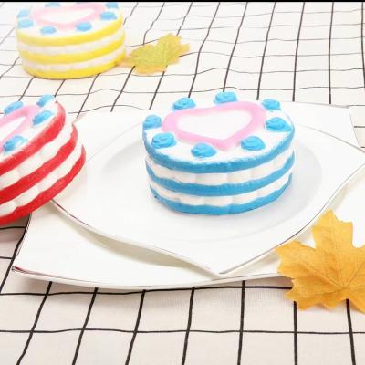 China Toy Factory Hot Selling Kawaii Pu Foam Cake Anti Strain Slow Rising Soft Educational Funny Ball Squishy Toy for sale