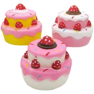 China Worry Relife Factory Cheap Funny Foam Kawaii Cake Squishy Slow Rising Soft Bi-Tier Balls Stir Toys Toys for sale