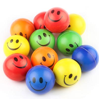 China Toy Custom Color PU Anti Stress Ball Educational Funny Smile Happy Face Anti Stress Foam Balls For Play Soft Toys Wiggle Toys for sale