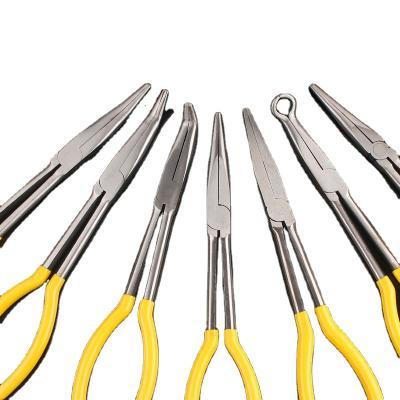 China Bent Nose Plier Duckbill Hose Ring Long Nose Plier Mechanics 90-Degree 45-Degree Reach 11-Inch Multi-Functional Long Hand Tool for sale