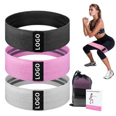 China Wholesale Custom Gym Exercise Resistance Cloth Fitness Loop Yoga Resistance Loop Yoga Resistance Bands 3 Level Bands for sale