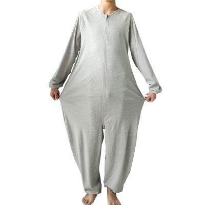 China Thermal adult legless one-piece pajamas spring and autumn pure cotton warmth breathable jumpsuit XL for sale