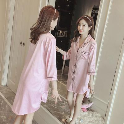 China Cheapest Price Winter Pink Nightgown Pajamas Women Sleepwear Nightgown Sleeve QUICK DRY for sale