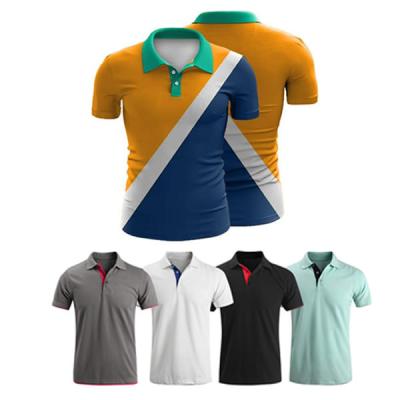 China Anti-Wrinkle Hot Sale High Quality Cheap Custom Branded Ribbed Collar Polo Shirt Men for sale