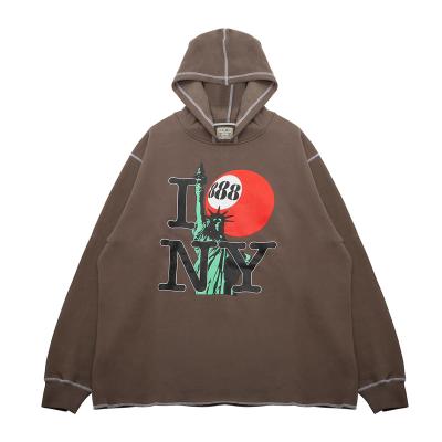 China High Quality Anti-pilling iGift OEM Cotton Design Customized 3D Print Logo Pullover RPET Recycled Polyester Brown Mens Hoodies for sale