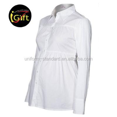 China Breathable Maternity Pregnant Women Clothing Blouse Cotton White Color for sale