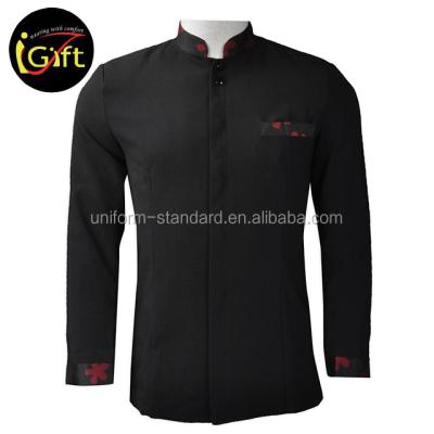 China Hotel Receptionist Twill Customized Design Long Sleeve Logo Hotel Staff Uniform for sale