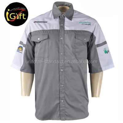 China Breathable Short Sleeves Mechanic Work Shirts For Men for sale