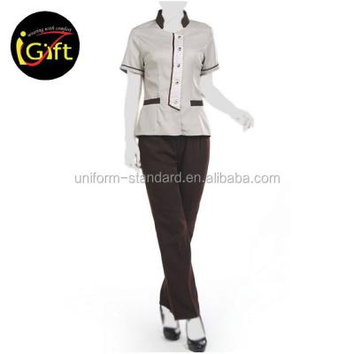 China Colorful Uniform Cleaning Staff Hotel Housekeeping Staff Uniform for sale