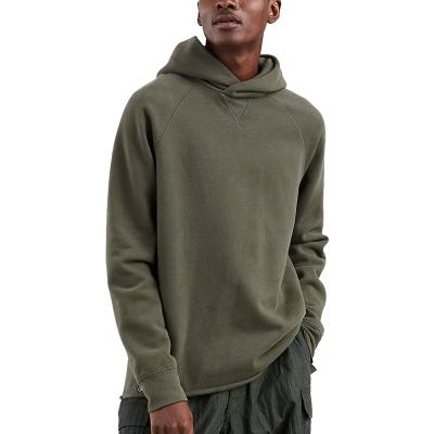 China Custom Raw Edge Anti-Pilling Scalloped Bottom Pull Over Plain Wireless String No Pockets Blank Crop Oversized Hoodie for sale