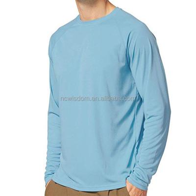 China Custom Plain Anti-Shrink Blue Bamboo T-Shirt Long Sleeve T-Shirt for sale