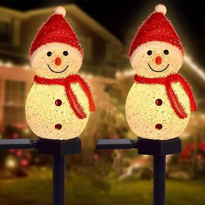 China New Christmas Decoration Outdoor Solar Snowman Lamp Outdoor Garden Landscape Lamp Lawn Lamp Post for sale