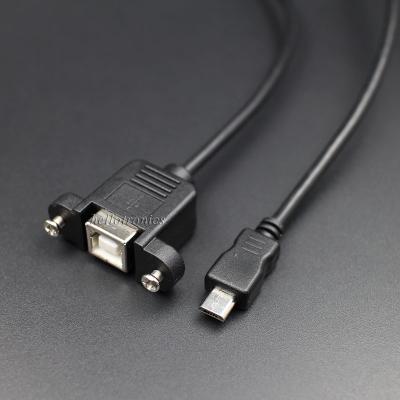 China Black Panel Mount 30cm Panel Mount USB Cable B To Micro for sale