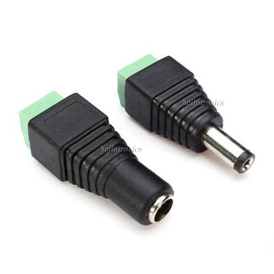 China CCTV Camera Male & Female DC Power Adapter - 2.1mm Plug To Screw Terminal Block for sale