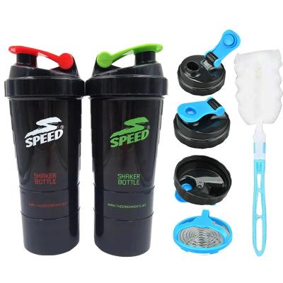 China Wholesale 500ml Viable Customized Logo Sports Blender Gym Shake Clear Plastic Drink Shaker Bottle for sale