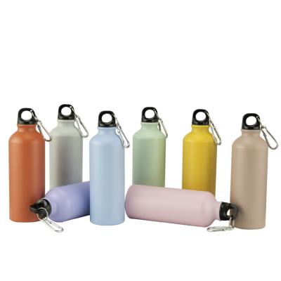 China Amazon Matte Black White Yellow Blue Green Red Metal Viable Gray Giveaway Water Bottle Compartment Portable Sports Drink Bottle for sale