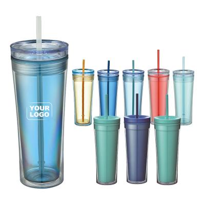 China Double Wall Plastic Insulated Cup Tumbler Customized Eco - Friendly Sustainable for sale