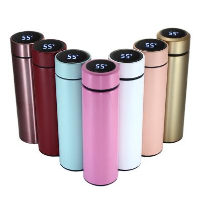 China PORTABLE Sports Led Double Wall Stainless Steel Vacuum Flask Thermo Smart Temperature Display Water Drinking Bottle With Custom Logo for sale