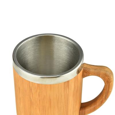 China 350ml/420ml/500ml Shell Eco Reusable Bamboo Stainless Steel Inner Viable Bamboo Coffee Mug Insulated Mug for sale