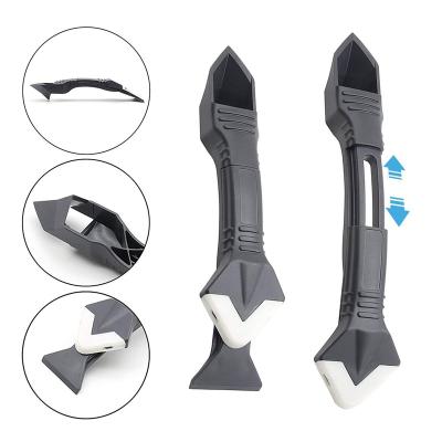 China 3-in-1 Big Plastic Silicone Caulking Gun Putty Scrapper Tools 5 Kinds of Knife Heads with Different Angles for sale