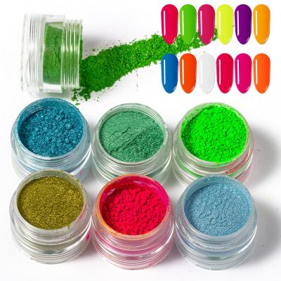 China Nail Cosmetics Dip Powder Jar Sugar Nail Glitter Powder Acrylic Clear Powder 6 Color/Set Wholesales To Customize Your Package for sale